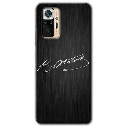 Potkal Hediye Fabrikası Xiaomi Redmi Note 10 Pro Kılıf HD Desen Baskılı Arka Kapak - İmza Atatürk