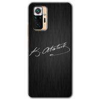 Potkal Hediye Fabrikası Xiaomi Redmi Note 10 Pro Kılıf HD Desen Baskılı Arka Kapak - İmza Atatürk