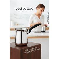 Çelik Cezve 400 ml - Süt ve Kahve Cezvesi