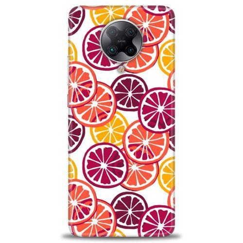Xiaomi Redmi K30 Pro Kılıf HD Baskılı Kılıf - Bordo Limon Dilimleri + Tam Ekran Koruyucu