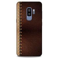 Samsung Galaxy S9 Plus Kılıf Patchwork (21) Koruyucu Kapak Kahve Gold