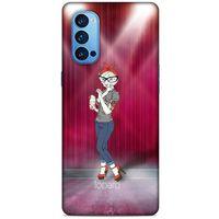 Oppo Reno 4 Pro Kılıf FunnyMaX (50) Shockproof Kılıf Koyu Pembe Kedi