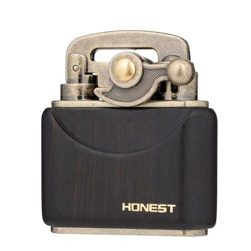 Honest Vintage Benzinli Ahşap Çakmak Siyah