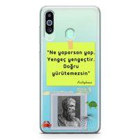 Samsung Galaxy M40 Kılıf Caps Aristophanes Arka Kapak Koruma Desenli Full Koruyucu