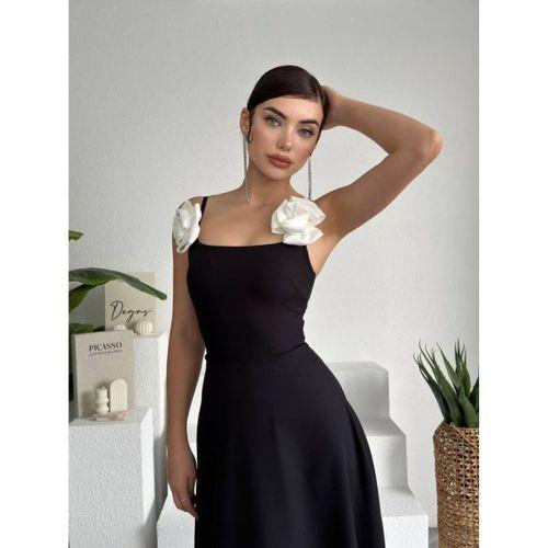 Matilda Gül İp Askılı Elbise