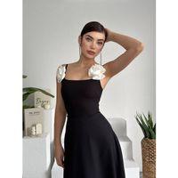 Matilda Gül İp Askılı Elbise