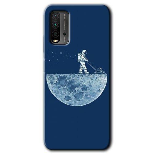 Redmi 9T Kılıf HD Desen Baskılı Arka Kapak - Uzay İşçisi + Kırılmaz Cam