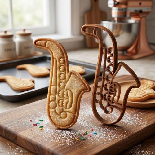 3Lü Saksafon Figürlü Hamur Şekillendirici Kurabiye Kalıbı Oyun Hamuru Kalıbı 7 5 cm