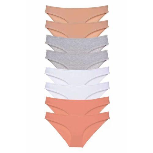 8 adet Süper Eko Set Likralı Kadın Slip Külot Ten Gri Beyaz Pudra