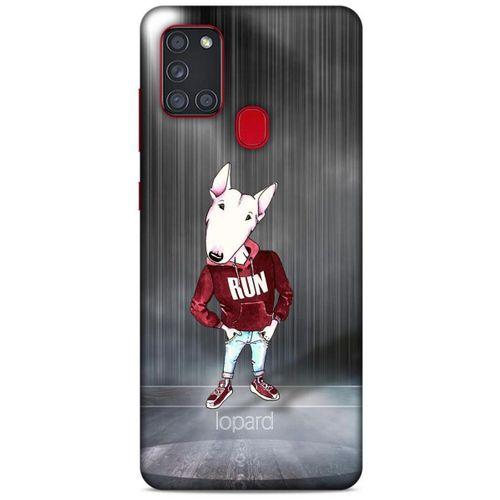 Samsung Galaxy A21s Kılıf FunnyMaX (41) Tank Kılıf Gri Bull Teriyer