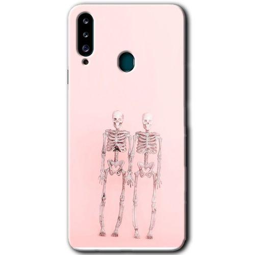 MRCİLETİSİM MRCİLETİSİM Samsung Galaxy A20s Kılıf HD Desen Baskılı Arka Kapak + Temperli Cam - Yaşayan Çift