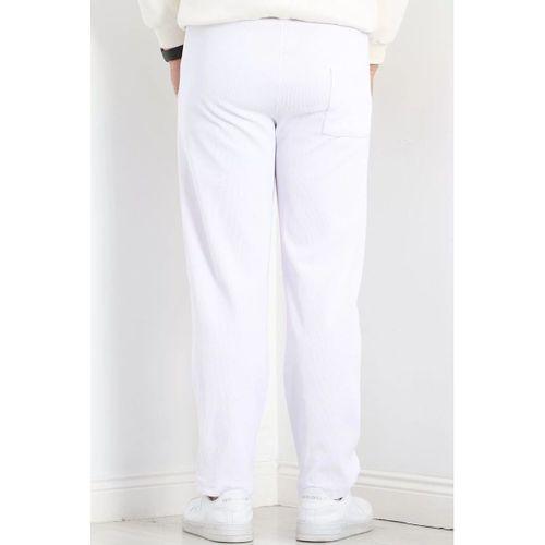 pilelistore Örme Kumaş Pantolon Beyaz