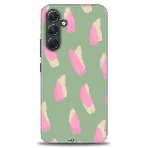 Samsung Galaxy A54 Kılıf HD Baskılı Kılıf - Pembe Krem + Tam Ekran Koruyucu