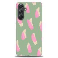 Samsung Galaxy A54 Kılıf HD Baskılı Kılıf - Pembe Krem + Tam Ekran Koruyucu