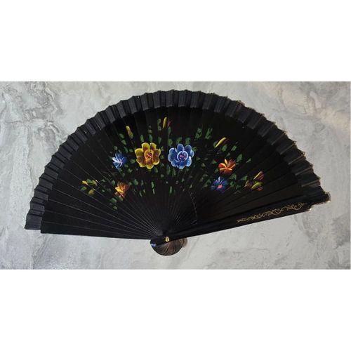 Bambu Çift Taraflı Siyah Yelpaze 12'li Paket