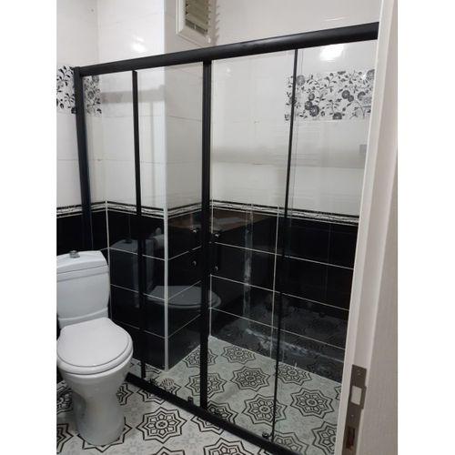 160CM 5MM TEMPERLİ CAM DUŞAKABİN SİYAH SET