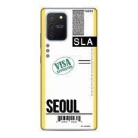 Samsung Galaxy 10 Lite Kılıf Uçak Bileti Seoul Arka Kapak Koruma Desenli Full Koruyucu