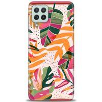 Samsung Galaxy M32 Kılıf HD Baskılı Kılıf - Turuncu Pembe + Tam Ekran Koruyucu