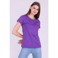 Mor Renk %100 Pamuk Bisiklet Yaka Basic Baskısız Kadın Örme Kısa Kollu Tshirt