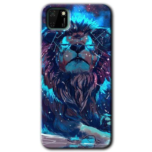 Huawei Y5P Kılıf HD Desen Baskılı Arka Kapak - Neon Aslan