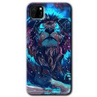 Huawei Y5P Kılıf HD Desen Baskılı Arka Kapak - Neon Aslan