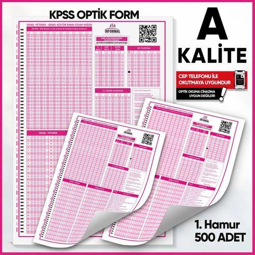 KPSS (GY-GK) Deneme Sınavları İçin 500 Adet Optik Form