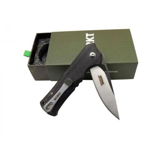Crkt Muskie 202 Bk Siyah Kamp   Outdoor Çakı 18 Cm - Yarı Otomatik, Kemerlikli, Kutulu