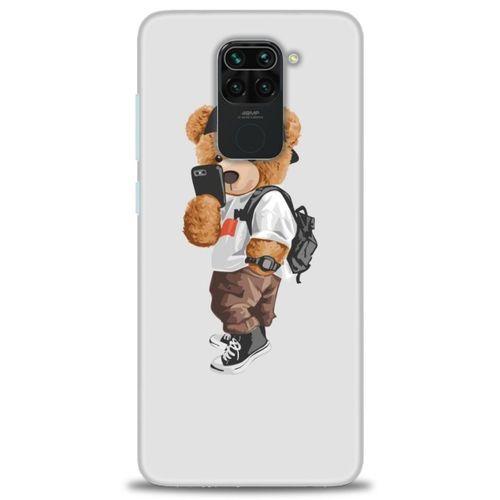 Xiaomi Redmi Note 9 Kılıf HD Baskılı Kılıf - Teddy Bear Cool + Tam Ekran Koruyucu