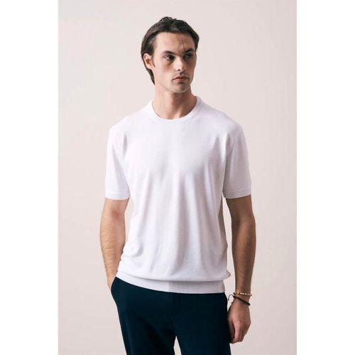 Kwon Bisiklet Yaka Basic Kısa Kollu İnce Triko Erkek T-Shirt - Ekru