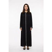 Uzun Kol Mihrimah Nakışlı Yazlık Şile Bezi Ferace Siyah Syh