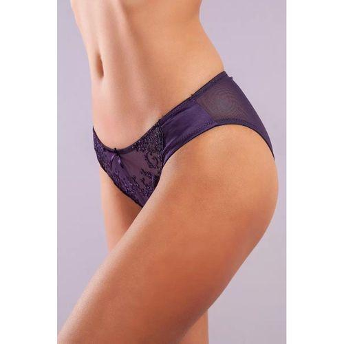 Golshan Giselle Mini Slip, Kadın Güpürlü Saten Mor Külot