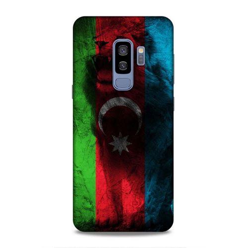 Samsung Galaxy S9 Plus Uyumlu Kılıf Azarbaijan (35) Fit Design Kılıf Bayrak Aslanlı