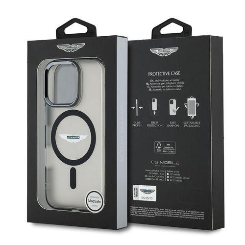 Apple iPhone 16 Pro Max Kılıf Aston Martin Orjinal Lisanslı M-safe Şarj Özellikli IML Baskı Logolu Buzlu Kapak