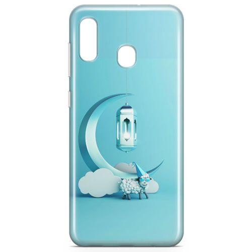 Samsung Galaxy A40 Kılıf Masa Lambası Mavi Arka Kapak Koruma Desenli Full Koruyucu