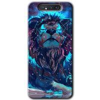 Galaxy A80 Kılıf HD Desen Baskılı Arka Kapak - Neon Aslan