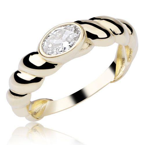 14 Ayar Altın Oval Taşlı Yüzük HSM10075