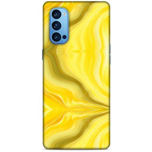 Mermer Desenli (11) Tema Tam Koruma Sarı Oppo Reno 4 Pro Kılıf