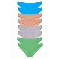 8 adet Süper Eko Set Likralı Kadın Slip Külot Ten Gri Yeşil Mavi