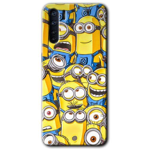 Oppo A91 Kılıf Baskılı Arka Kapak - Minion Ordusu +Tam Ekran Koruyucu
