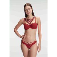 Balenli Destekli Dolgulu Askıları Çıkabilen Aksesuarlı Sütyen String Takım