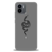 Xiaomi Redmi A1 Kılıf HD Baskılı Kılıf - Siyah Yılan + Tam Ekran Koruyucu