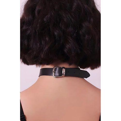 Püsküllü Deri Tasma, Deri Choker, Püskül Detaylık Şık Choker - APFT1236