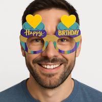 Eğitici Oyuncak Cupcake Temalı Doğum Günü Renkli Karton Happy Birthday Gözlüğü 6 Adet