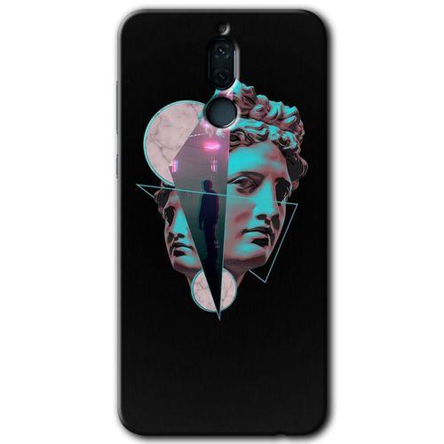 MRCİLETİSİM Huawei Mate 10 Lite Kılıf HD Desen Baskılı Arka Kapak + Temperli Cam - Heykel