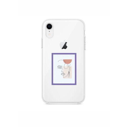 iPhone XR Line Art Window Şeffaf Telefon Kılıfı