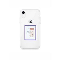 iPhone XR Line Art Window Şeffaf Telefon Kılıfı