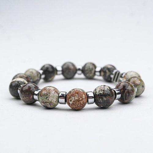 KAR TANESİ OPSİDYEN VE OLTU TAŞI  MİSİNA LASTİKLİ BİLEKLİK