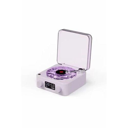 Waves Nostalji Plak Görünümlü Bluetooth Hoparlör 3d Ses Dalgası Retro Müzik Plak Mor