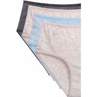 4'lü Yeni Seri Renkli Yüksek Bel Fitilli Ribana Bato Külot Pudra Gri Turquaz