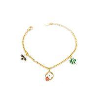 Zincirli VC Yonca Bileklik - Altın